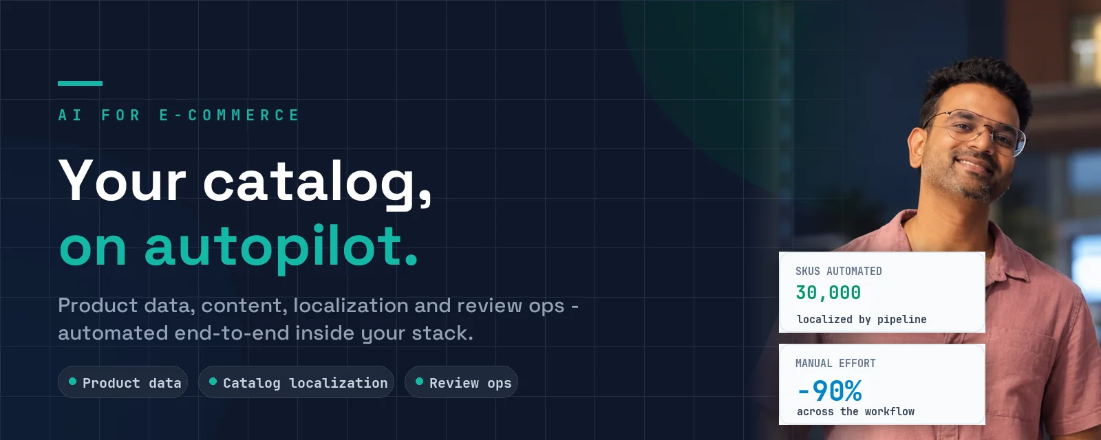 AI for e-commerce — 30,000 SKUs automated, 90% less manual effort