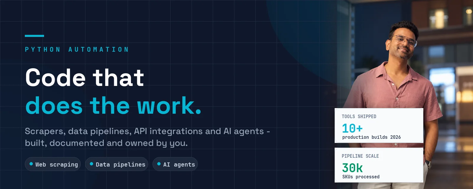 Python automation developer — 10+ tools shipped, 30k SKU pipeline